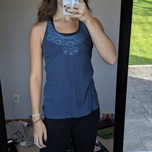 AE embroidered navy blue tank top